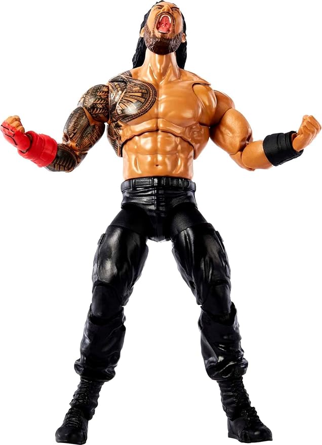 Mattel Ultimate Edition Roman Reigns Action Figure, 6-inch Collectible with Interchangeable Head, Swappable Hands & Universal Championship for Ages 8 Years Old & Up