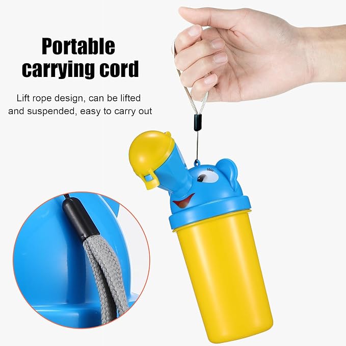 Portable Urinal for Kids Travel Potty Toddler Pee Training Cup with Leak-Proof Seal and Cleaning Brush Compact Design for Outdoor Camping Car Use