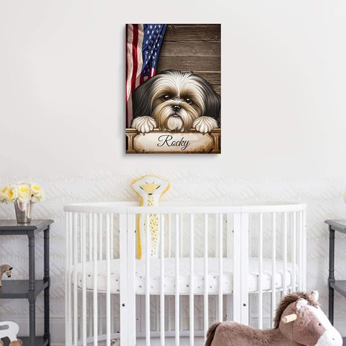 Custom Wooden Jigsaw Puzzles with Your Dog's Name on Shih Tzu Art Print - 300 500 1000PCS Puzzles Game and Home Wall Decor