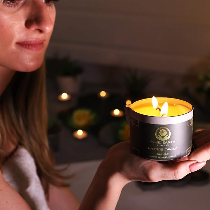 Sensual Massage Candle - Skin Moisturizing Massage Oil Candles - 6 oz.