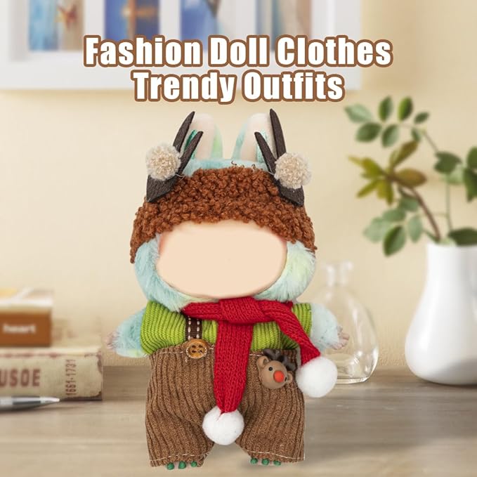 Clothes for 17cm Dolls(NO Doll) Outfit with Accessories Suit Cute Stylish Dress Up Set Milu Deer Christmas