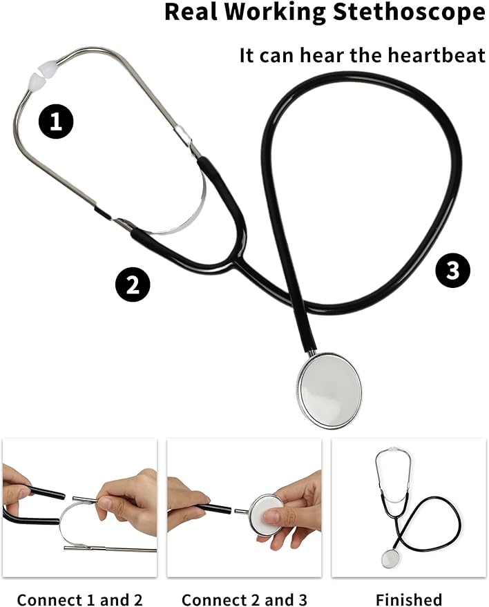 ANPHILE Kids Veterinarian Costume, Kids Doctor Vet Costume Outfit Pretend Play Dress Up Set for Halloween