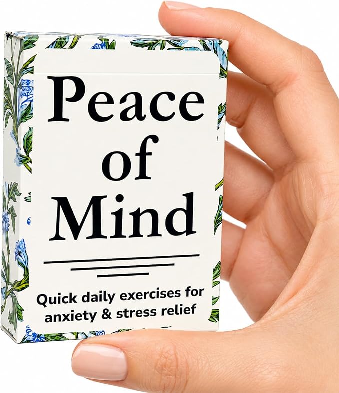 Niche Nation Stress & Anxiety Relief Daily Cards - Stress Relief Gifts for Women & Men - Anxiety Relief Items - Mindfulness Deck - 50 Cognitive Science-Backed Exercises to Calm Your Mind