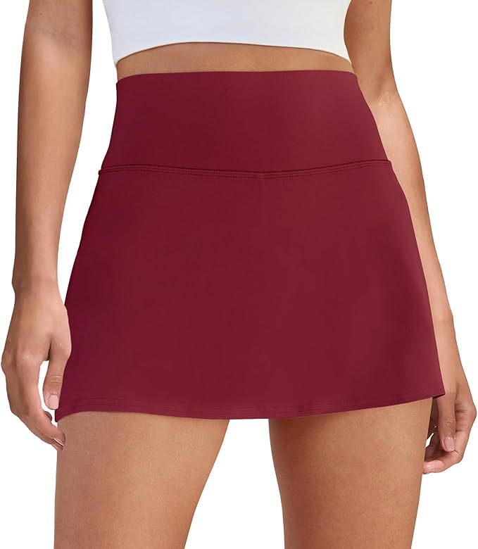 Womens Skort Tennis Skirt with Pocket Shorts | Mini Golf Skirts, High Waisted, Built-in Shorts, Soft Comfortable Fabric, for Summer Casual, Athletic Workout, Pickleball