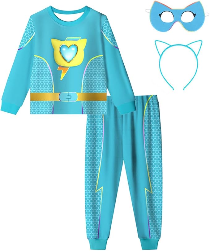 ACoiay Kids Kitties Daily Outfit with Mask and Headband for 2-8 Years