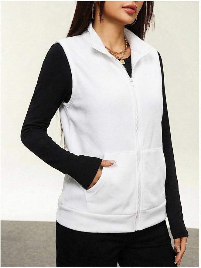 SOLY HUX Womens Zip Up Lightweight Vests Jackets Scrubs with Pockets | Casual, Sleeveless, Spring, Summer