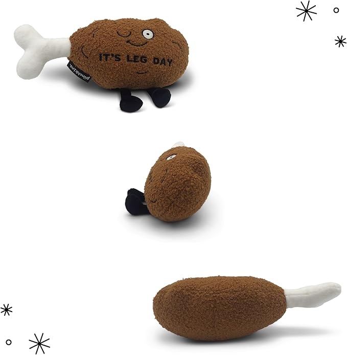 Chicken Leg Plushie - 'It's Leg Day' Funny Plush, Gift for Humor Lovers, Cute Plush Toy for Gifting