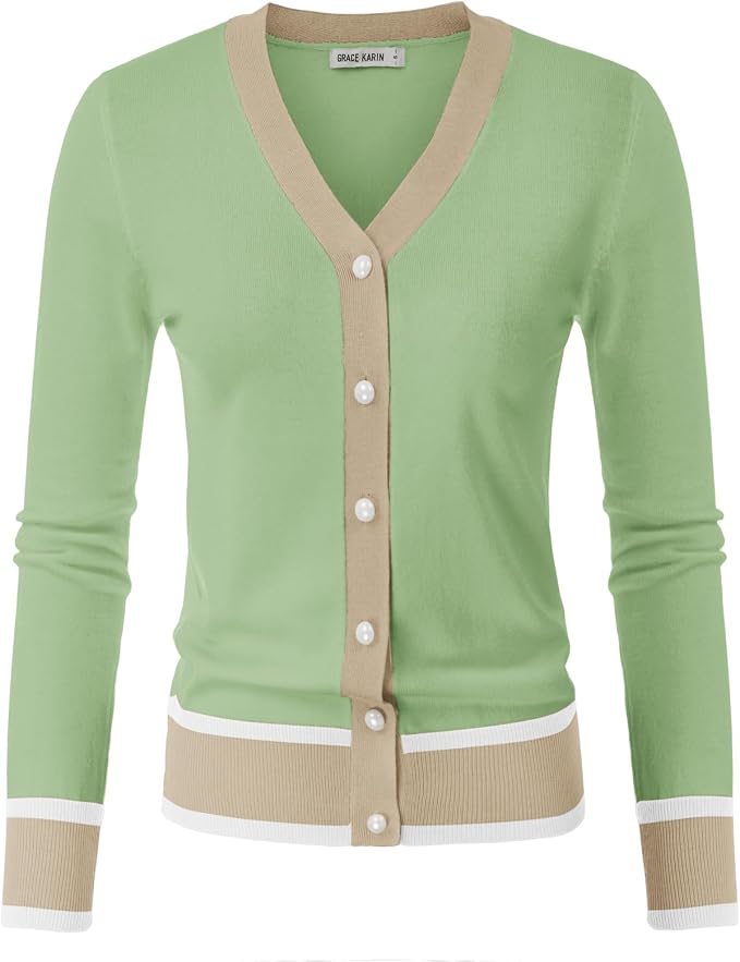 GRACE KARIN Cardigan Sweaters for Women Lightweight Long Sleeve Cropped Cardigan Summer Fall Fashion Clothing Outfits Shrug