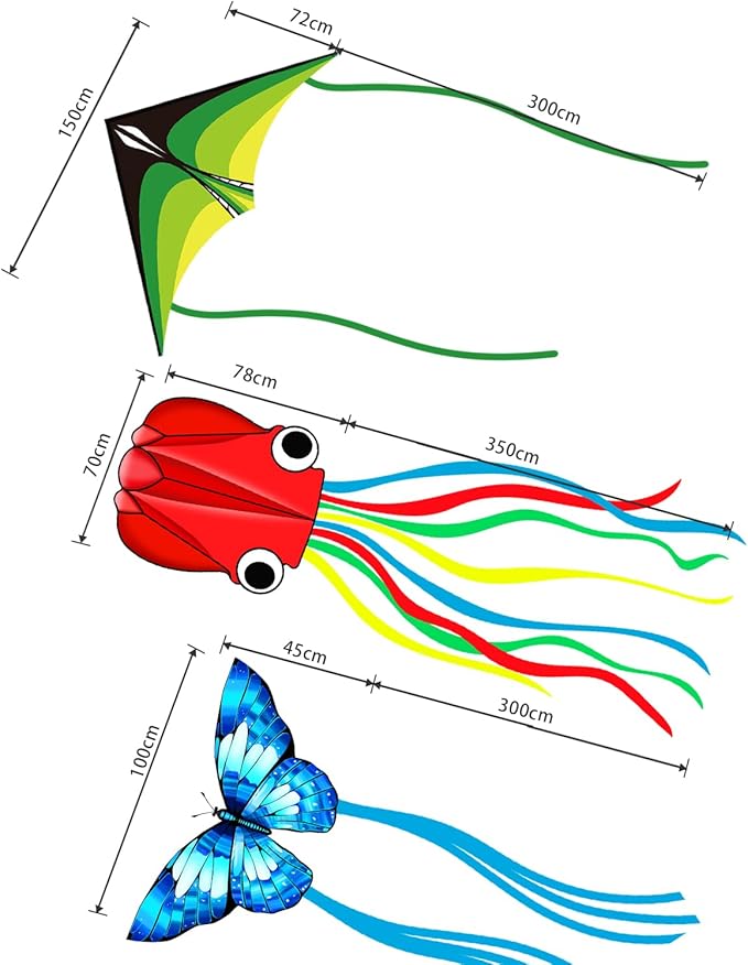 Butterfly Kites for Kids & Adults, Easy to Fly Design with Long Tail for Stability, for Kids Ages 4-8 & Beginners, Beach & Park Use | Family Outdoor Fun