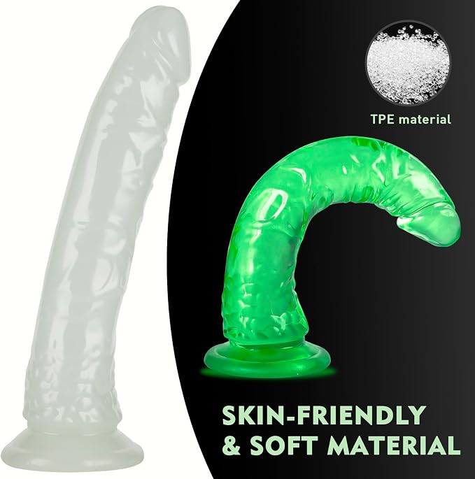 12.6'' Huge Dildo Soft Monster Dildos Sex Toys with Suction Cup for Hands-Free Play,Big Thick Dildos Suitable for Women/Men/Couples can be Use for G spot and Anal(Glow in The Dark Green)