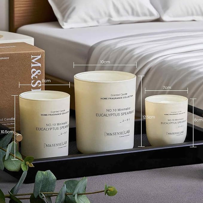 M&SENSE Natural Soy Large Candle| Linen Breeze | 16.6 oz, 95H Burn | Mini Spring Scented Candles for Relaxation,Meditation, Home Décor | for Bedroom, Office, Party