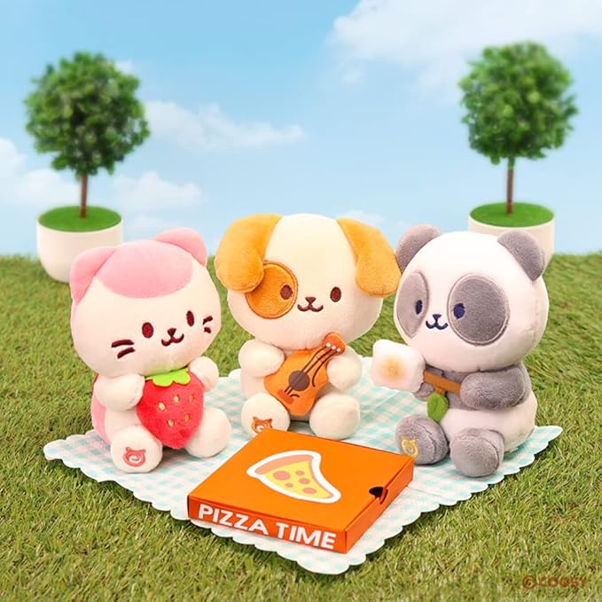 Anirollz Stuffed Animal Plush Toy – 6" Small Sitting Plush Doll Soft, Squishy, Warm, Cute, Comfort, Safe Birthday Kitty Cat Character with Strawberry Kittiroll