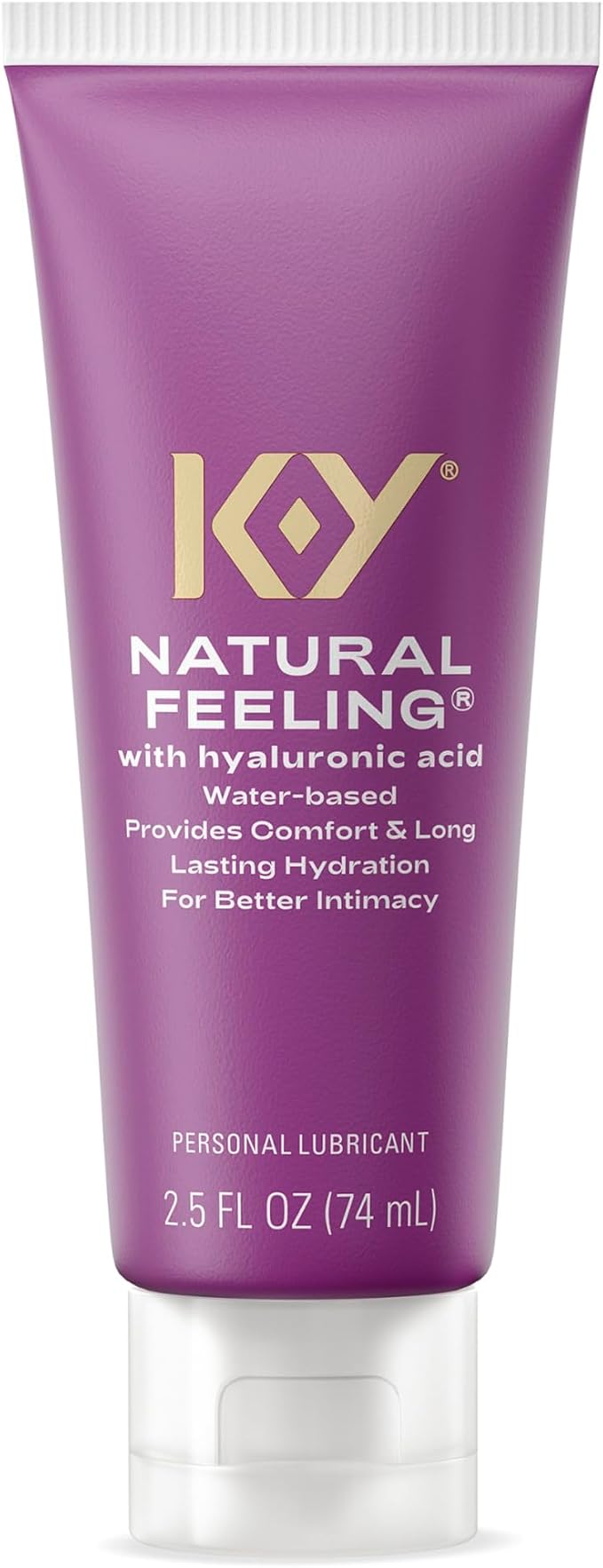 K-Y Natural Feeling with Hyaluronic Acid, Water Based Lube for Sex, Sex Toy & Anal Lube, Non-Sticky & pH-Friendly Personal Lubricant, Condom-Friendly, Travel Size, 2.5 Fl Oz