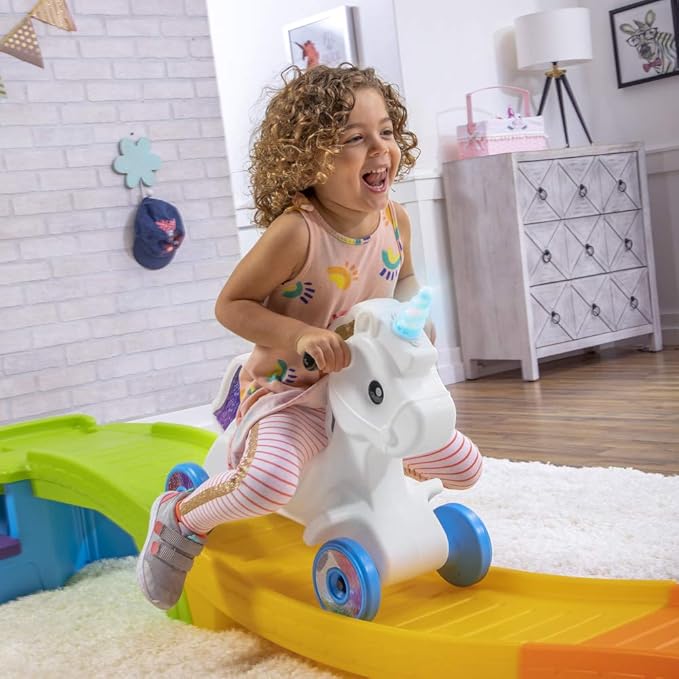 Step2 Unicorn Up & Down Roller Coaster Kids Ride On Toy, Push Car, Indoor/Outdoor Playset, Made of Durable Plastic, Max Weight 50 lbs., For Toddlers 2-5 Years Old, Multicolor