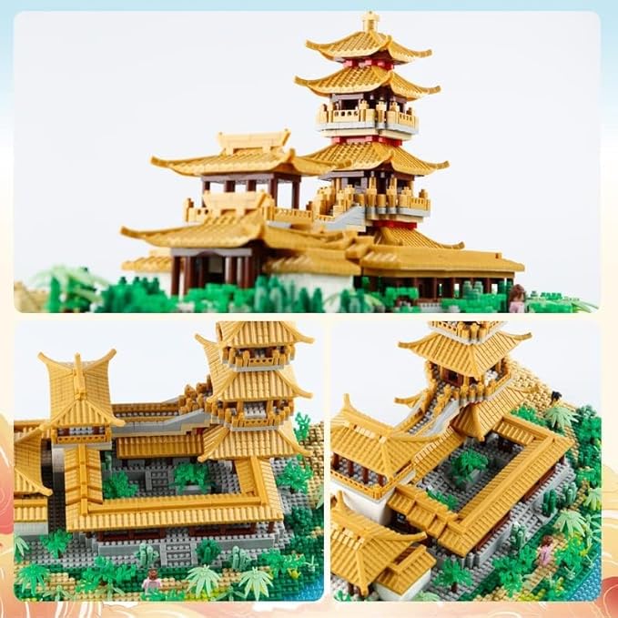 Chinese Architecture Micro Building Blocks Crescent Moon Spring Collection Model for Display for Adults Decorative Creative Toy Present for Children Age of 14+ 3350 PCS