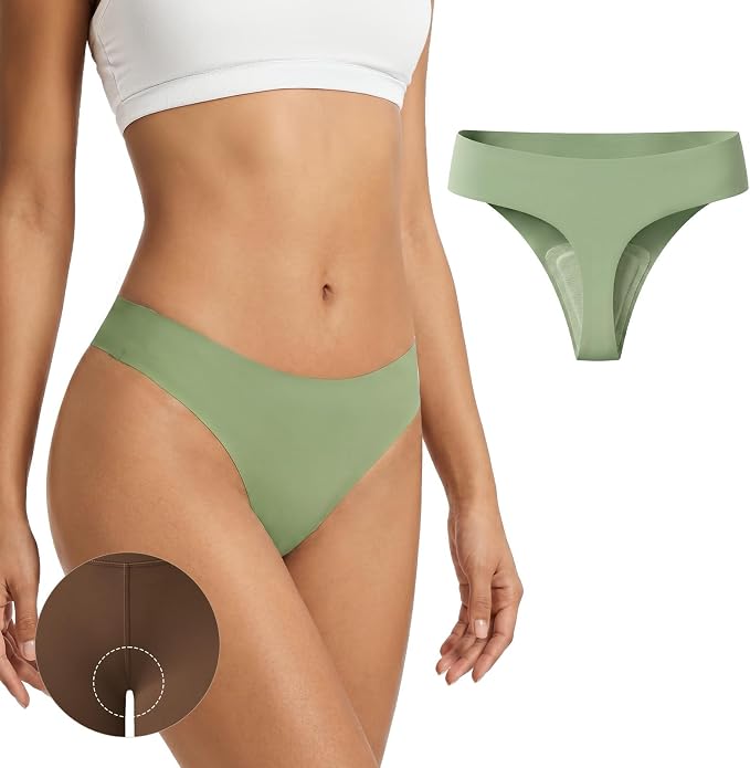 Anti Camel Toe Thongs for Women Seamless Invisible Panty No Show Underwear Liners Workout G String Breathable Tangas
