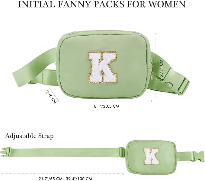 YOOLIFE Graduation Gifts for Girls Teen Girls - Initial Crossbody Bag for Girls Teens Belt Bag Fanny Pack, Personalized Preppy Stuff Dance Gifts for Teen Girls Kids, Birthday Gifts for Girls