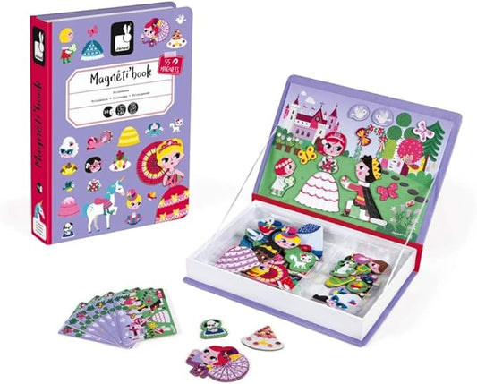 Janod MagnetiBook 63 pc Magnetic Princess Costumes Dress Up Game - Ages 3+ - J02725