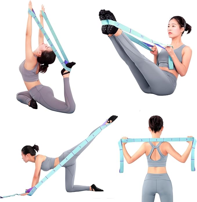2 Pack Yoga Blocks 350g High Density, Non-Slip EVA Foam Brick with Bonus 11 loops Yoga Strap & Carry Bag, Pilates Block Set for Balance, Flexibility, Meditation, Home Gym & Studio