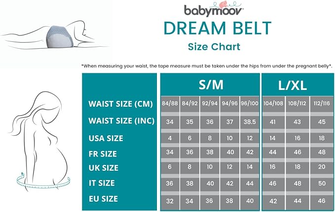 Babymoov Dream Belt Sleep Aid, Maternity Sleep Support & Wedge for Ultimate Comfort during Pregnancy, Large / X-Large, Grey