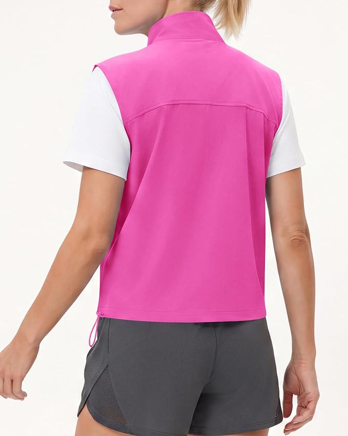 Women's Lightweight Running Vest Stand Collar Zip Up Summer Waistcoat Sleeveless Jacket for Golf Hiking Travel