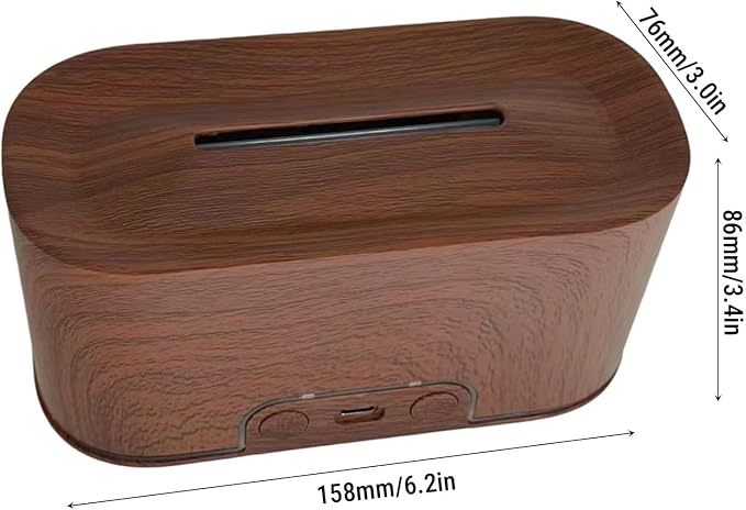 Asixxsix Essential Oil Diffuser, Aromatherapy Diffuser Cool Mist Humidifier with 7 Colors Light, Scent Aromas Diffuser, Quiet Flame Diffuser for Essential Oil, Home, Office, Bedroom (Dark Wood Grain)