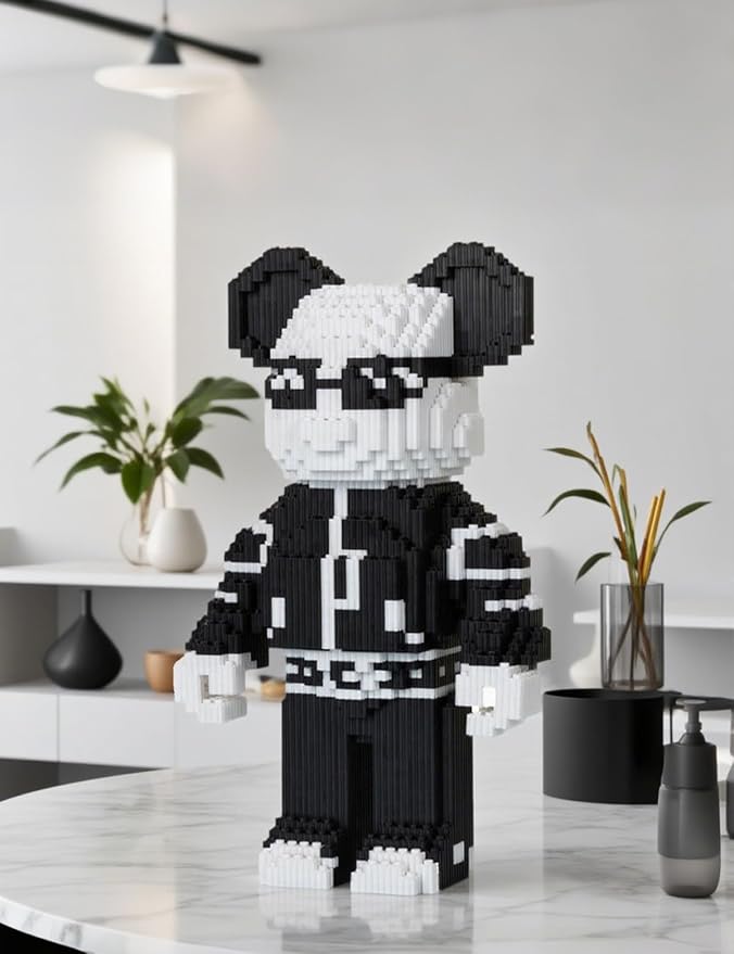 GAMTIM Animal Cool Black Bear Bear Model Set,(4416Pieces) –Ornaments Building Blocks