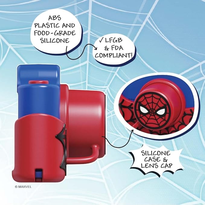Spider-Man Kids Digital Camera & Video Camcorder with 3" Touchscreen, Soft Silicone Casing, Detachable Lens Cap, 32GB Memory Card - Model K2 by kiimento 2025 Upgrade