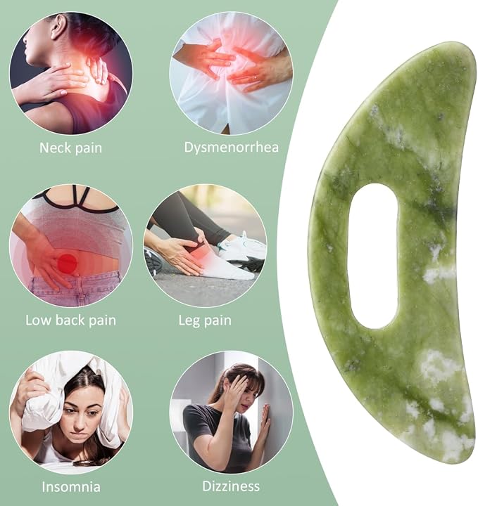 Beaupretty Gua Sha Tool for Face and Neck Handheld Scraping Massage Tool for Facial Massage Eyes Jaw Line Muscle Relief Polished Manual Massager 4.33 Inch Portable Board
