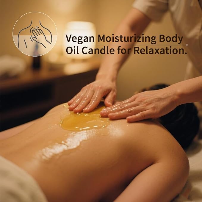Massage Candle for Body Relaxation and Home SPA, Low Temp Candle for Skin Care, Scented Soybean Massage Oil for Stress Relief 2.3 OZ (Salted Caramel)