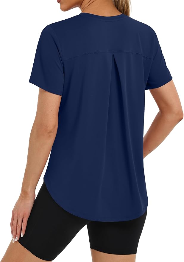 BKRIVE Workout Tops for Women UPF 50+ Quick Dry Shirts (S-3XL) | Ideal for Hiking, Yoga, Running, Gym workouts, Pilstes, Tennis & Travel. Lightweight, Breathable & Moisture wicking
