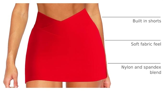 OZICERD High Waisted Golf Skort Tennis Skirt for Women Bodycon Mini Skirt Short Pickleball Athletic Skirt with Shorts