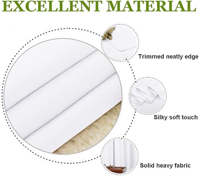 NICETOWN Draperies Curtains Panels, Blocking Out 50% Sunlight Window Treatment Curtains, Grommet Small Window Drapes for Bedroom (2 Panels, 34 by 63, Pure White)
