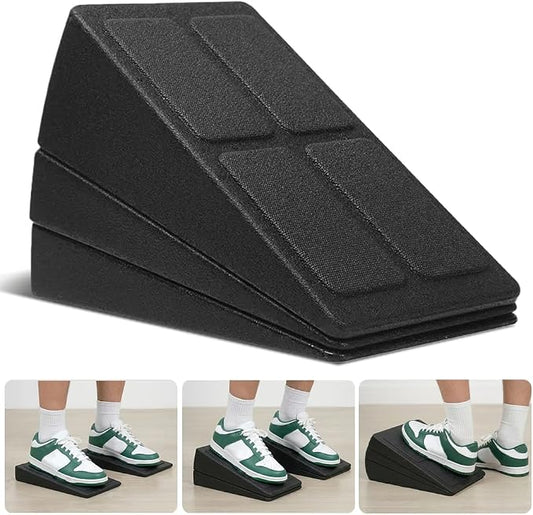 Squat Wedge Block Set of 3 - High-Density EPP Slant Board with 8.5° & 17° Stackable Angles - Deep-Groove Anti-Slip Surface for Calf Stretching, Physical Therapy & Ankle Mobility