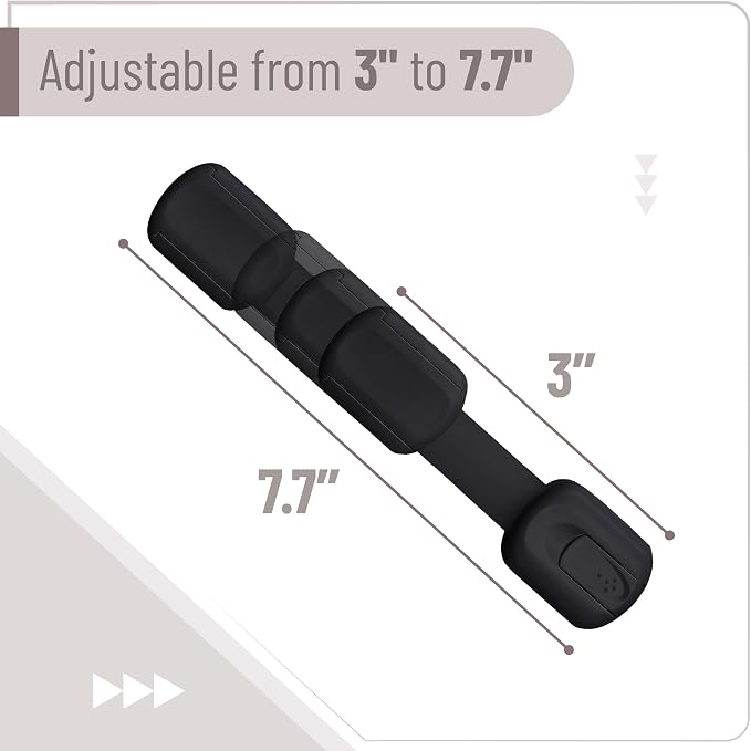 Bates- Child Safety Strap Locks, 20 Pack, Black, Baby Cabinet Locks with Adjustable Strap Length