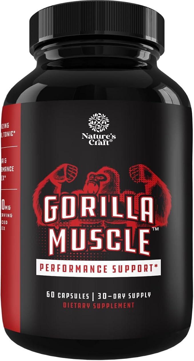 Extra Strength Testosterone Booster for Men - Natural Supplement for Men with Horny Goat Weed Maca Root Tongkat Ali and Saw Palmetto Extract for Muscle Enlargement Stamina and Strength - 60 Count