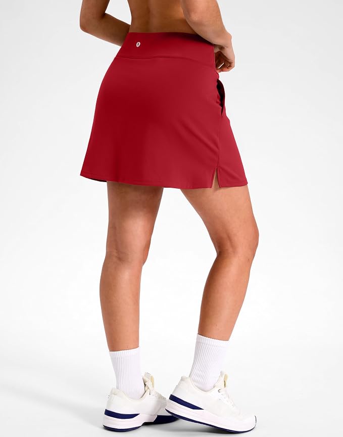 14"/16" Skorts with 3 Pockets | Side Slits, High Waisted, Built-in Shorts, A Line, Casual, Pickleball, Athletic, Golf, Tennis Skirt, for Women