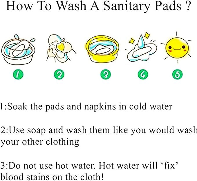 PHOGARY Reusable Menstrual Pads, Bamboo Cloth Pads for Heavy Flow with Wet Bag, Large Sanitary Pad Set with Wings for Women, Washable Overnight Cloth Panty Liners Period Pad (7 in 1, 25.4cm 4 Layers)