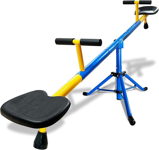 Stargo Swivel Teeter Totter Indoor for Toddlers Age 2-5, 360 Seesaw Frame Expands for Kids Outdoors for Ages 4 5 6 7 8 9 10, Outside Toys Playground Equipment