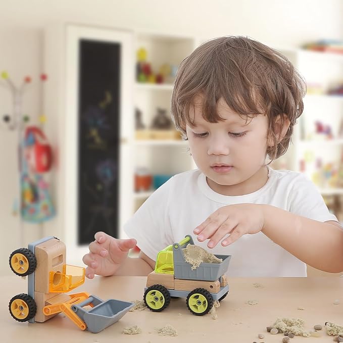 Wooden Construction Truck Mini Simulation Engineering Vehicles for Boys and Girls Toy Car (Tip Lorry) for Age 3 +