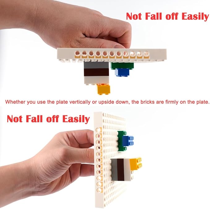 Brick Base 16x16 Plate 1/3 with Holes - Pins Suppor Pillar Accessories Pack,Pixel Art Painting Classic Building Block Bulk Parts and Pieces Sets - Compatible with 65803(White)