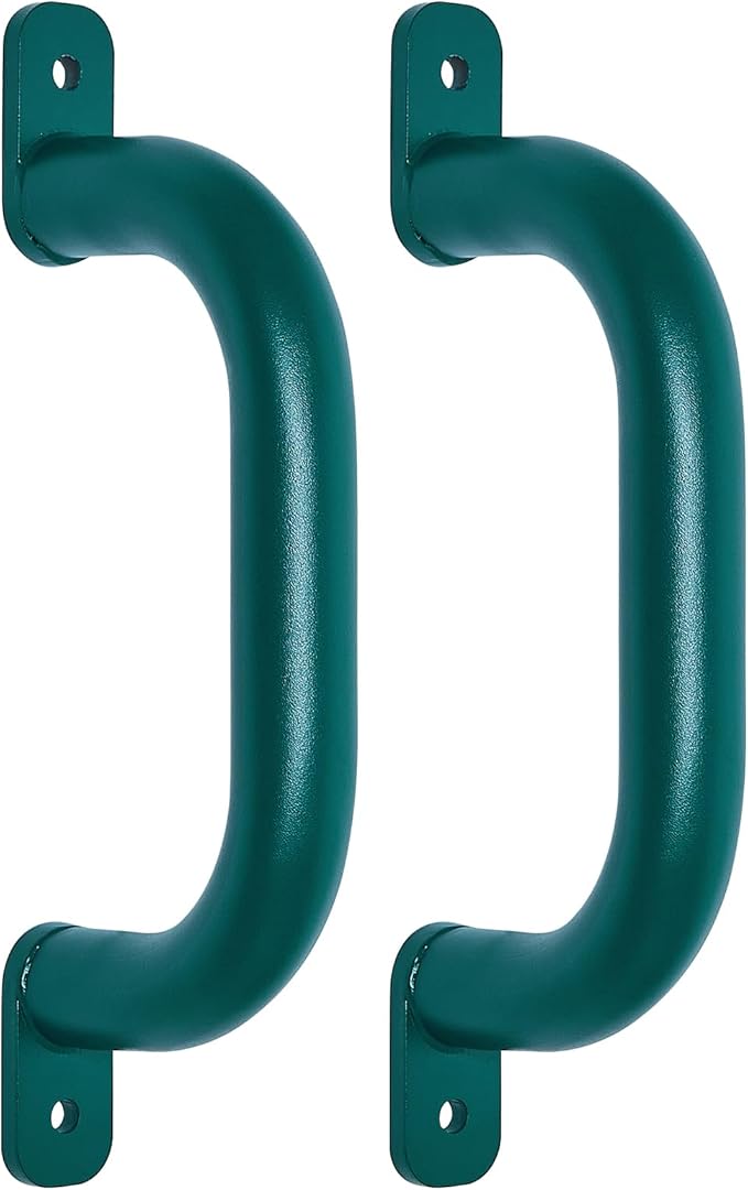 2 Pack 10'' Playground Accessories Handles Green, Outdoor Playset Grab Handles, Swing Set Hardware Kit Handles, Kids Grab Bar for Playhouse,Treehouse, Jungle Gym