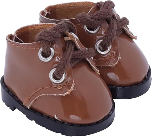 Etistta 17cm Doll Shoes for 17cm Doll Boots, 6.7 inch Doll Shoes Accessories (Brown)