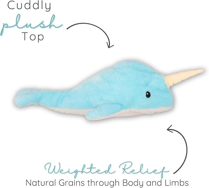 Warm Pals - Heatable Coolable Bedtime Comfort Plushie - Nori Narwhal - 1.5lbs - Cozy Microwavable Lavender Scented Plush Toys - Heated Stuffed Animal