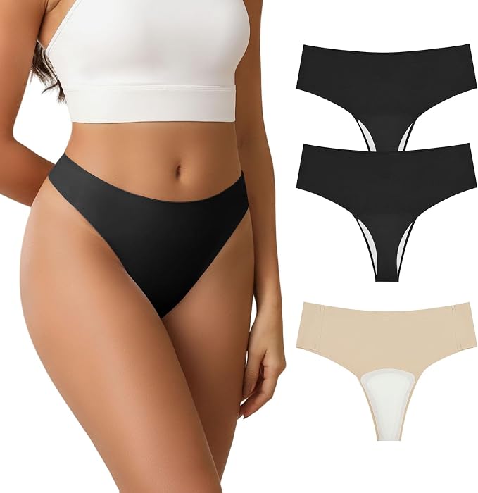 Camel Proof Underwear for Women Seamless Thongs with Camel Concealer Toe No Show Yoga Bikini Workout Panties