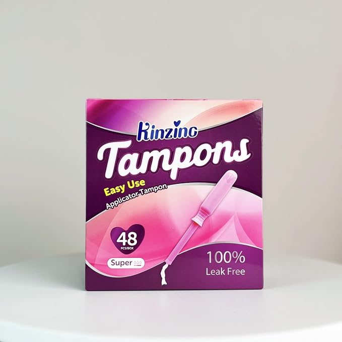 Cotton Tampons for Women Applicator Tampons Super Absorbency Breathable Period Tampon Sport Leakguard Braid Dye Free Unscented 48 Count