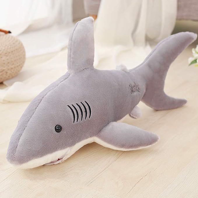 Stuffed Shark Animal Plush Toy 16 Inch Long Great White Animal Stuffed Plushies Super Soft Cute Cuddly Pillow Cushion Stuff Dolls Gifts for Children Kids Boys Girls Room Decor Bedtime, 16Inches