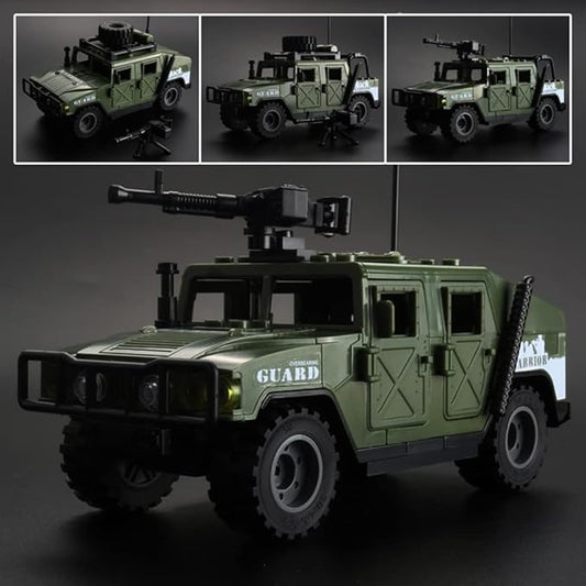 Military Vehicle Building Blocks Playsets - 4 in 1 Army Truck Kit, Car Toys for Kids, Vehicles for Boys