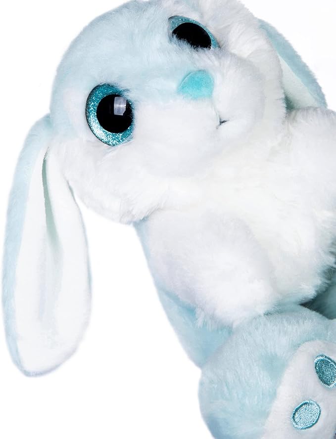 My OLi Bunny Stuffed Animal 8.5in Plush Rabbit with Floppy Ear Bedtime Friend Soft Toy Gifts for Girls Boys Kids, Blue