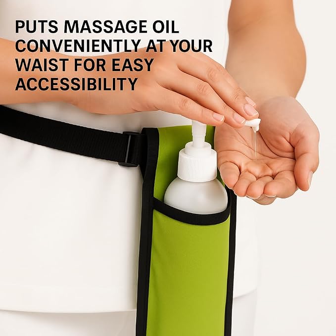 Royal Massage Oil Bottle Holster with Adjustable Strap – Hands-Free Waist or Shoulder Pouch for Therapists – Fits Most Pump Bottles – 8 Color Options - Bottle Not Included (Black)